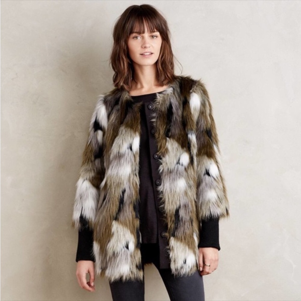 Tracy Reese Multicolor Faux Fur Coat